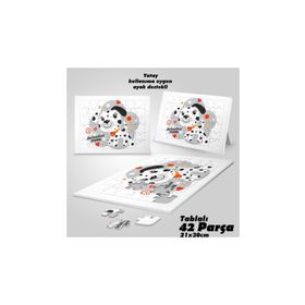 Asilmeydan Hobi Karikatür Dalmaçyalı Köpek Çocuklar İçin Eğitici Ayak Destekli 42 Parça Puzzle Yapboz Tablo