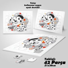 Asilmeydan Hobi Karikatür Dalmaçyalı Köpek Çocuklar İçin Eğitici Ayak Destekli 42 Parça Puzzle Yapboz Tablo