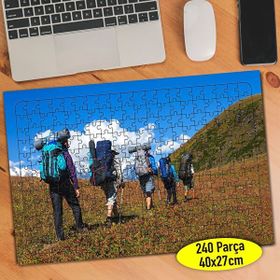 Asilmeydan Kamp Yapan Dağcılar 240 Parça Puzzle Yapboz Tablo