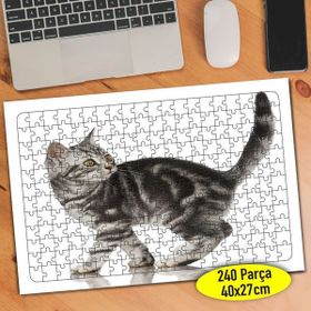Asilmeydan Küçük Leopar Kedicik 240 Parça Puzzle Yapboz Tablo
