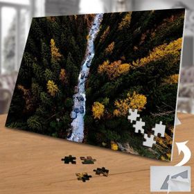 Asilmeydan Kuş Bakışı Dağlar Dere Manzara Çekimi 240 Parça Puzzle Yapboz Tablo
