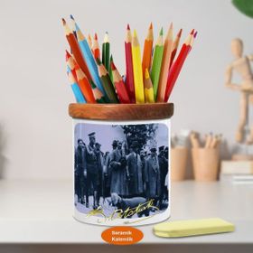 Asilmeydan Mustafa Kemal Atatürk Azarizde Ahşap Seramik Kalemlik