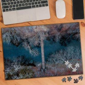 Asilmeydan Nehir Üzerinde Köprü Manzara 240 Parça 27x40.5 cm Puzzle Yapboz Tablo