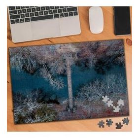 Asilmeydan Nehir Üzerinde Köprü Manzara 240 Parça 27x40.5 cm Puzzle Yapboz Tablo