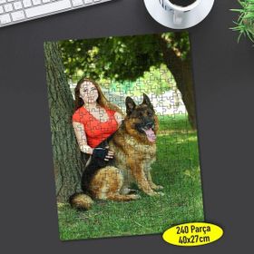 Asilmeydan Parkta Alman Köpeği 240 Parça Puzzle Yapboz Tablo