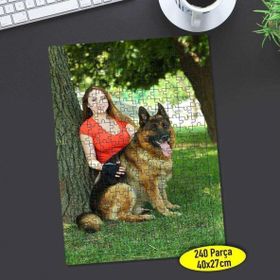 Asilmeydan Parkta Alman Köpeği 240 Parça Puzzle Yapboz Tablo