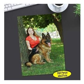 Asilmeydan Parkta Alman Köpeği 240 Parça Puzzle Yapboz Tablo