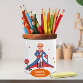Asilmeydan Pelerinli Küçük Prens Ahşap Seramik Kalemlik
