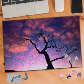 Asilmeydan Pembe Gökyüzü Kuru Ağaç 240 Parça Puzzle Yapboz Tablo