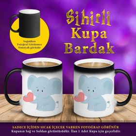 Asilmeydan Pembe Kalpli Sevimli Fil Sihirli Hediyelik Kupa