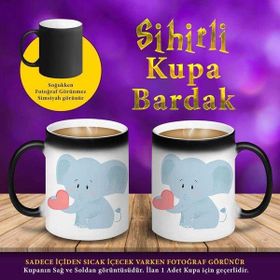 Asilmeydan Pembe Kalpli Sevimli Fil Sihirli Hediyelik Kupa