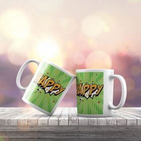 Asilmeydan Pop Art Serisi Happy Hediyelik Kupa Bardak