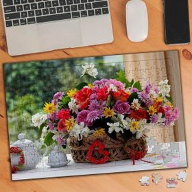 Asilmeydan Renkli Hoş Görünümlü Çiçekler 240 Parça Puzzle Yapboz Tablo
