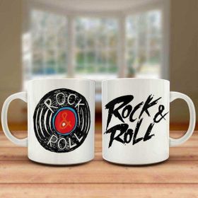 Asilmeydan Rock Roll Yazılı Plak Baskılı Kupa Bardak