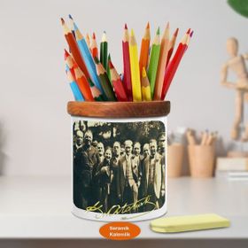 Asilmeydan S128 Gazi Mustafa Kemal Atatürk Ahşap Seramik Kalemlik