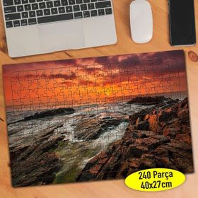 Asilmeydan Sahilde Gün Batımı 240 Parça 27x40.5 cm Puzzle Yapboz Tablo