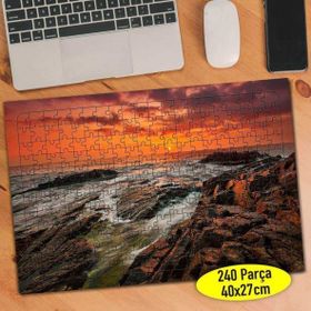 Asilmeydan Sahilde Gün Batımı 240 Parça 27x40.5 cm Puzzle Yapboz Tablo