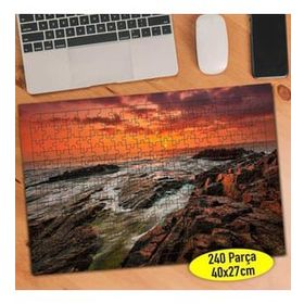 Asilmeydan Sahilde Gün Batımı 240 Parça 27x40.5 cm Puzzle Yapboz Tablo