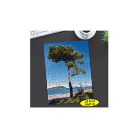 Asilmeydan Sahilde Yeşil Ağaç 240 Parça 27x40 cm Puzzle Yapboz Tablo