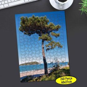 Asilmeydan Sahilde Yeşil Ağaç 240 Parça 27x40 cm Puzzle Yapboz Tablo