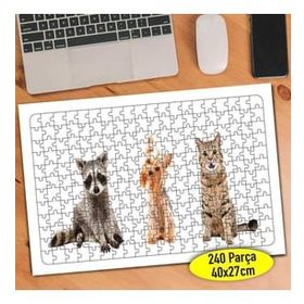 Asilmeydan Sevimli Rakun Ve Arkadaşları 240 Parça 27x40 cm Puzzle Yapboz Tablo