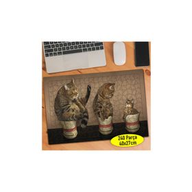 Asilmeydan Vazoya Giren Kediler 240 Parça 27x40.5 cm Puzzle Yapboz Tablo
