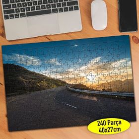 Asilmeydan Yol Kenarında Gün Batımı 240 Parça Puzzle Yapboz Tablo
