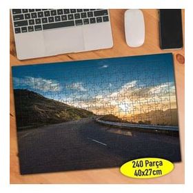 Asilmeydan Yol Kenarında Gün Batımı 240 Parça Puzzle Yapboz Tablo