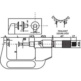 Asimeto AS-141 25-50 mm Dişli Mikrometresi