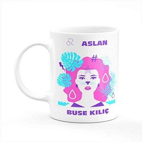 Aslan Burcu Baskılı Seramik Kupa Bardak