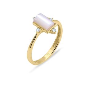 Aslı Gold YZK0523 Baget Sedef Taşlı Altın Spor Yüzük