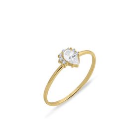 Aslı Gold YZK0745 Altın Mini Damla Taşlı Kombin Yüzük