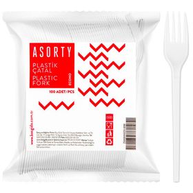 Asorty 100 Adet Beyaz Eco Çatal