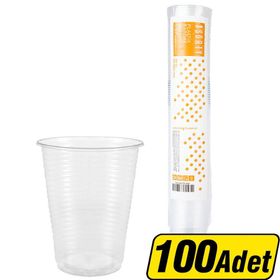 Asorty Şeffaf 180 ml 1.8 gr 100'lü Plastik Otomat Bardağı