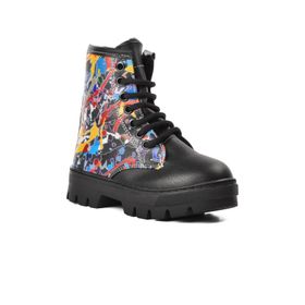 Aspor Arz 2301001-P Siyah İçi Kürklü Fermuarlı Unisex Çocuk Bot