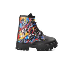 Aspor Arz 2301001-P Siyah İçi Kürklü Fermuarlı Unisex Çocuk Bot
