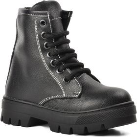 Aspor Arz 2301002-P Siyah İçi Kürklü Fermuarlı Unisex Çocuk Bot