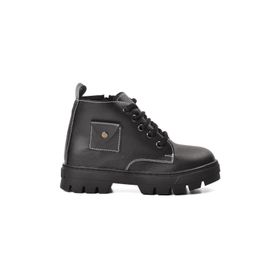 Aspor Arz 2301003-F Siyah İçi Kürklü Fermuarlı Unisex Çocuk Bot