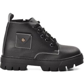 Aspor Arz 2301003-F Siyah İçi Kürklü Fermuarlı Unisex Çocuk Bot