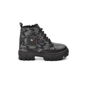 Aspor Arz 2301003-P Siyah Kamuflaj Unisex Çocuk Bot