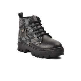 Aspor Arz 2301003-P Siyah Kamuflaj Unisex Çocuk Bot