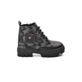 Aspor Arz 2301003-P Siyah Kamuflaj Unisex Çocuk Bot