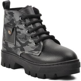 Aspor Arz 2301003-P Siyah Kamuflaj Unisex Çocuk Bot