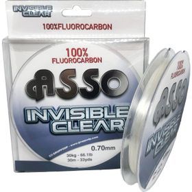 Asso Invisible Clear 30 mt 0.60 mm Paralel %100 Fluoro Carbon Misina