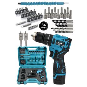 Assur 12V 1.5Ah Metal Şanzıman 13 mm Çelik Mandrenli 84 Parça Akülü Matkap