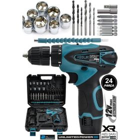 Assur 12V XR Li-on Çift Akülü Vidalama Şarjlı Matkap