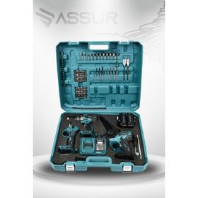 Assur 3'lü Set Kömürsüz Motor Şarjlı Budama Testeresi Şarjlı Budama Makası Şarjlı Matkap
