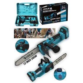 Assur ASR780 30 cm Pala Boyu Çift Akülü Şajlı Ekstra Güçlü Motoru Mavi Ağaç Odun Dal Kesme Testere