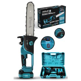Assur ASR780 30 cm Pala Boyu Çift Akülü Şajlı Ekstra Güçlü Motoru Mavi Ağaç Odun Dal Kesme Testere