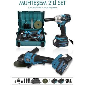Assur Ultra Şarjlı Taşlama + Şarjlı Somun Sıkma Sökme 58vf Makinesi İkili Set